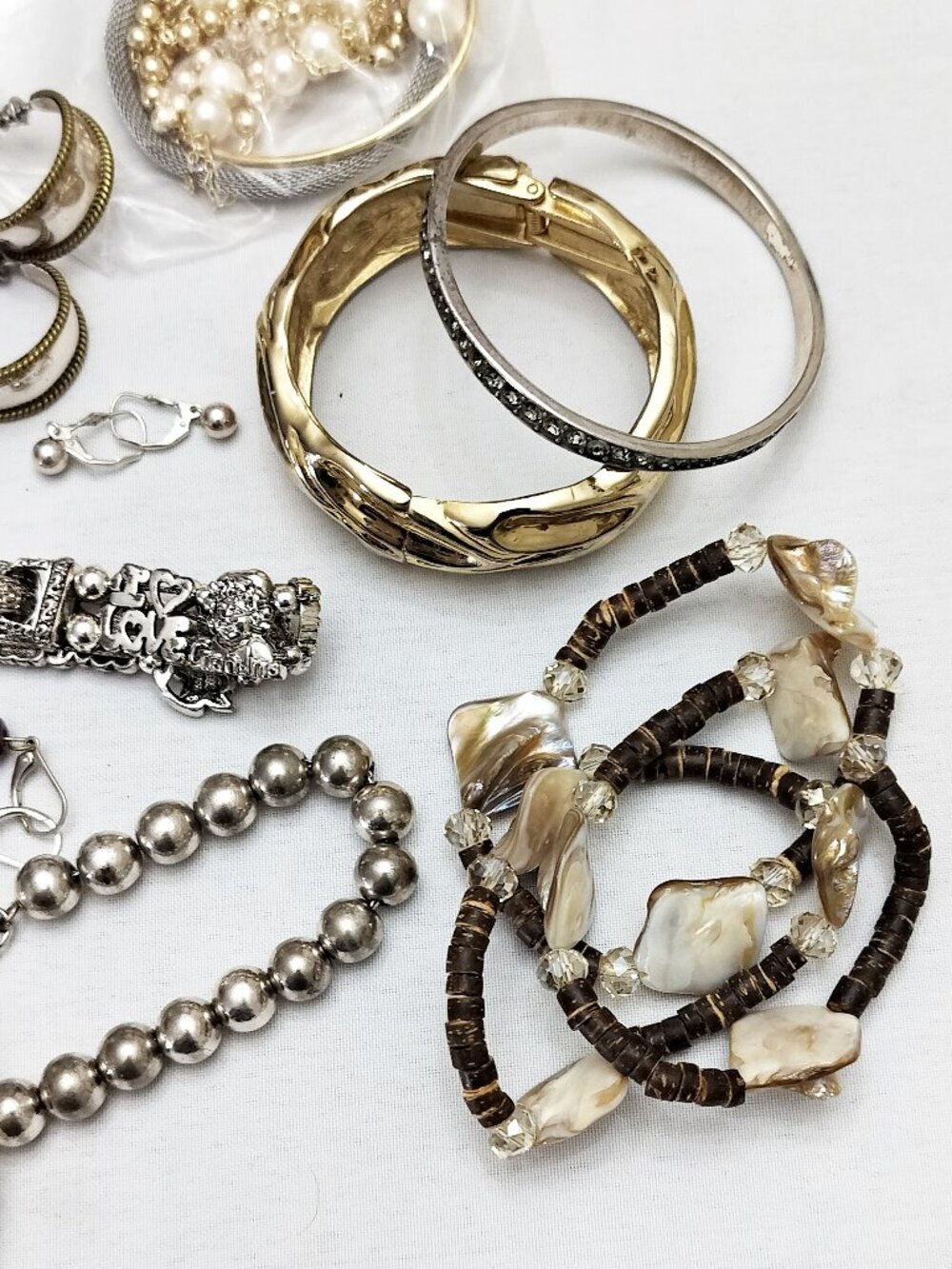 Wearable JEWELRY Lot Mixed Bag Bundle Necklaces Earrings Bracelets Silver Gold - Picture 8 of 8